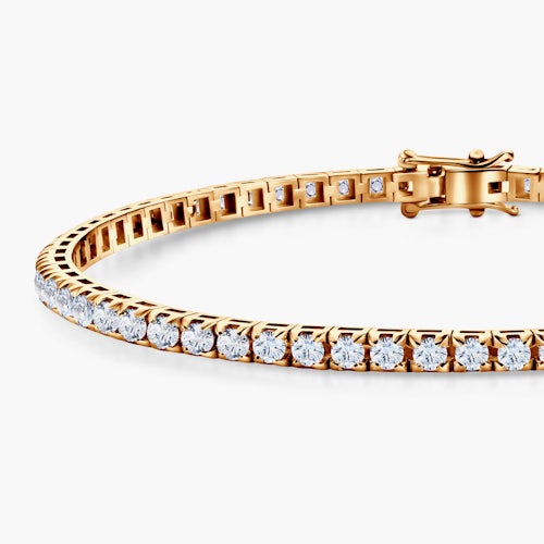 Bransoletka tenisowa Luminy 3,0mm: złota, białe szafiry